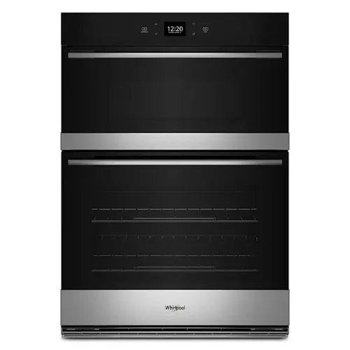 Front. Whirlpool - 30" Smart Built-In Electric Combination Wall Oven with Air Fry - Fingerprint Resistant Stainless Steel.
