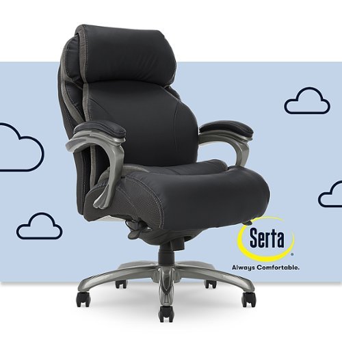 Serta - Big & Tall Smart Layers AIR Leather Executive Chair - Black