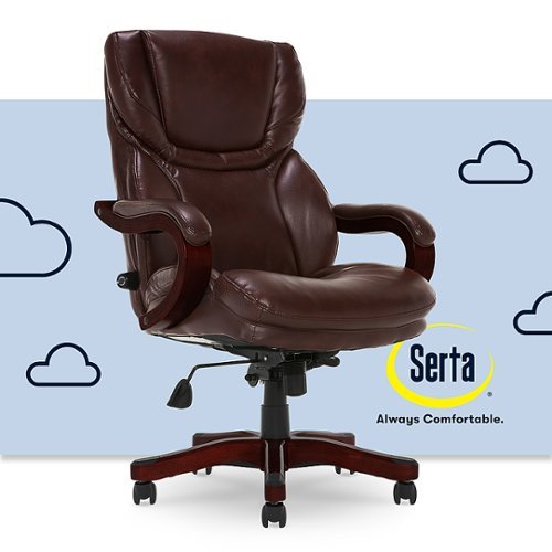 Serta - Big and Tall Bonded Leather Executive Chair - Chestnut Brown