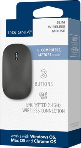 Insignia™ Wireless Optical 3-Button Mouse - Wireless - Black WORLDWIDE DELIVERY