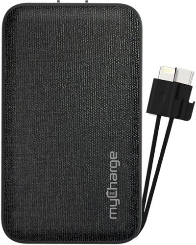 myCharge - POWERHUB PLUS 6,000mAh Everything Built-In Portable Charge for Most USB Enables Devices - Black