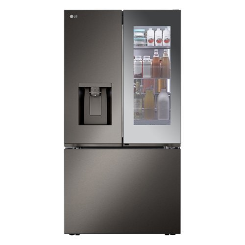 LG - 30.7 Cu. Ft. French Door-in-Door Smart Refrigerator with Four Types of Ice - Black Stainless Steel