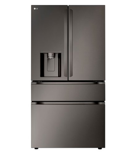 LG - 28.6 Cu. Ft. 4-Door French Door Smart Refrigerator with Full-Convert Drawer - Black Stainless Steel