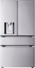 LG - Standard-Depth MAX 28.6 Cu. Ft. 4-Door French Door Smart Refrigerator with Full-Convert Drawer - Stainless Steel-Front_Standard