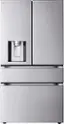 Front. LG - Standard-Depth MAX 28.6 Cu. Ft. 4-Door French Door Smart Refrigerator with Full-Convert Drawer - PrintProof Stainless Steel.