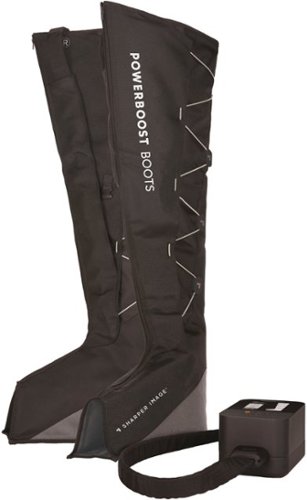 Sharper Image - Powerboost Boots, Air Compression Leg Massager Size S/M - Black