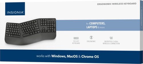 Insignia™ Full-Size Wireless Ergonomic Membrane Keyboard - Black WHERE TO BUY