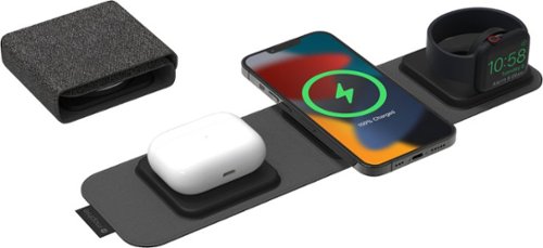 mophie - 3-in-1 Travel Charger with MagSafe for Apple iPhone, AirPods Pro/AirPods, and Apple Watch - Black