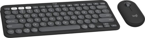  Logitech - Pebble 2 Combo Compact Wireless Scissor Keyboard and Mouse Bundle for Windows, macOS, iPadOS, Chrome - Graphite