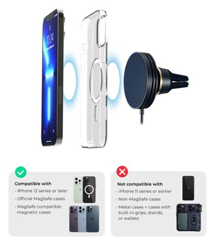 iOttie Velox Wireless Mini - MagSafe Compatible Air Vent Car Phone Holder - Midnight Blue BUY IN MIDDLE EAST