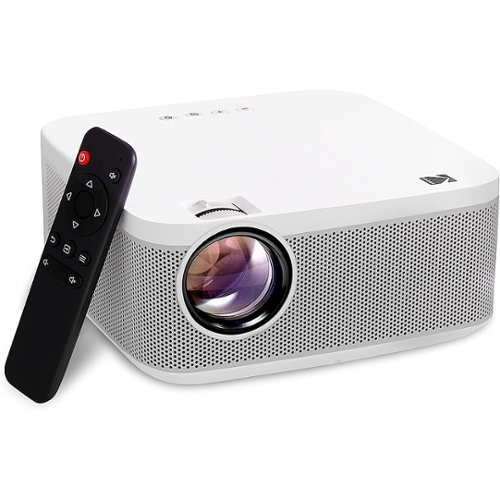 Kodak - FLIK X10 Full HD Home Projector, 1080p Portable Projector & Home Theater System with Remote Control - White