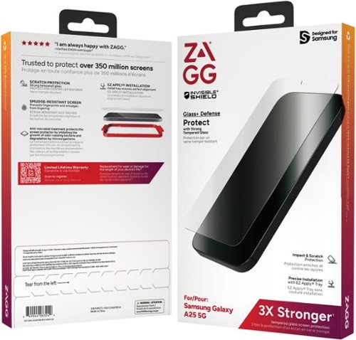 ZAGG InvisibleShield Glass+ Defense Screen Protector for  Samsung Galaxy A25 5G - Clear HOW TO BUY