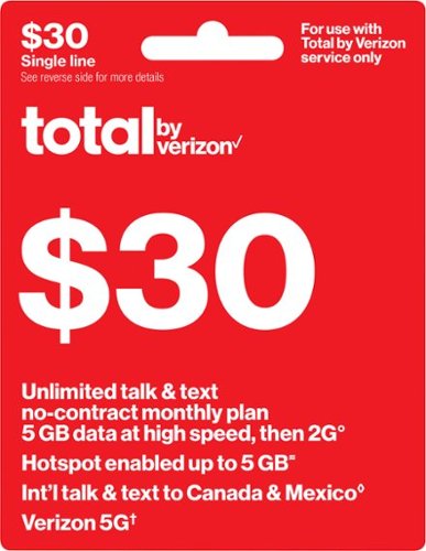 Total by Verizon - $30 Unlimited Talk & Text Monthly Plan [Digital]