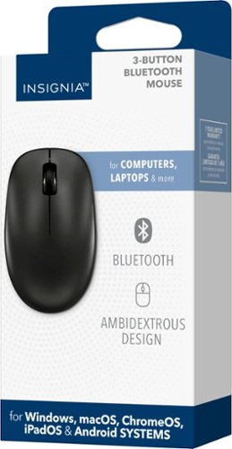 Insignia™ Bluetooth 3-Button Mouse - Wireless - Black WORLDWIDE DELIVERY