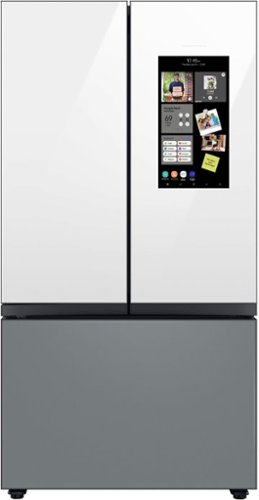 Samsung - OBX 30 cu. ft Bespoke 3-Door French Door Refrigerator with Family Hub - Gray Glass