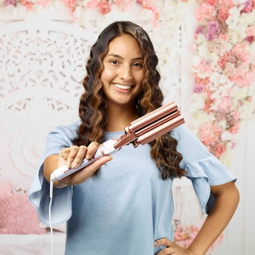 Conair Double Ceramic Triple Barrel Waver - Rose Gold BUY ONLINE
