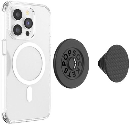 PopSockets MagSafe Round PopGrip Cell Phone Grip & Stand, with Adapter Ring for Mobile Phones - Carbonite Weave (textured) WORLDWIDE DELIVERY