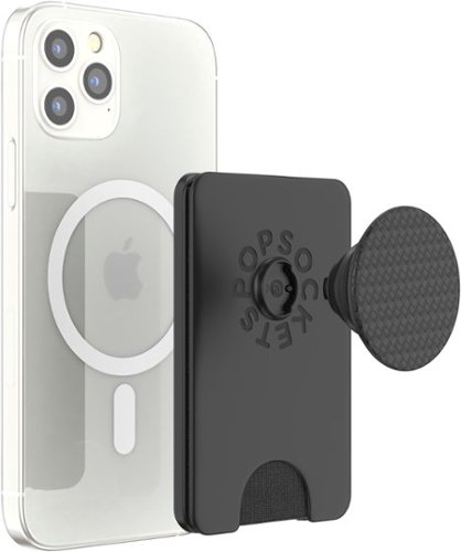 PopSockets MagSafe PopWallet+ Cell Phone Wallet & Grip, with Adapter Ring - Carbonite Weave WORLDWIDE DELIVERY