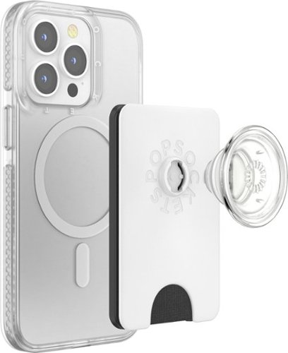 PopSockets MagSafe PopWallet+ Cell Phone Wallet & Grip, with Adapter Ring - White Clear WORLDWIDE DELIVERY