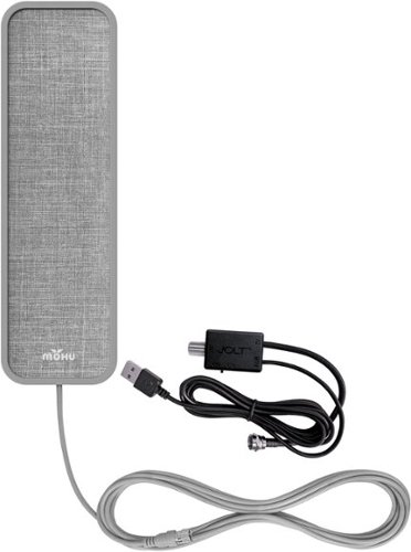 Mohu - Vibe Amplified Indoor HDTV Antenna 50-Mile Range - Gray Tweed