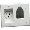 Cable Organizer Wall Plate with Power Outlet-Front_Standard