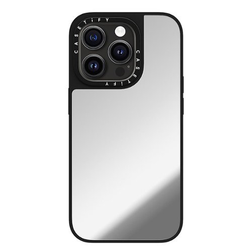 CASETiFY Mirror Case with MagSafe for Apple iPhone 15 Pro - Silver with Black Bumper GLOBAL SHIPPING