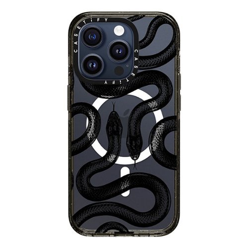 CASETiFY Impact Case with MagSafe for Apple iPhone 15 Pro - Black Kingsnake WORLDWIDE DELIVERY
