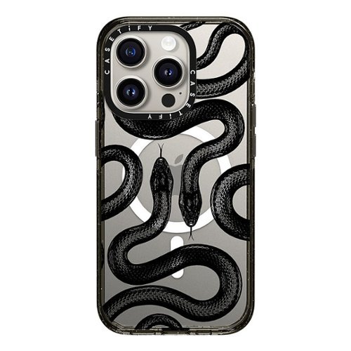 CASETiFY Impact Case with MagSafe for Apple iPhone 15 Pro - Black Kingsnake GLOBAL SHIPPING