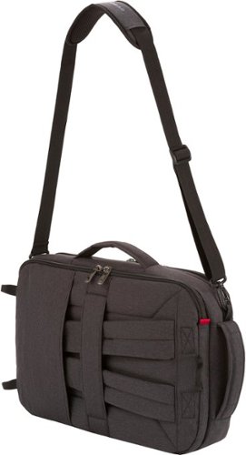 SwissGear 16 Commute Hybrid Brief/Backpack - Gray - Black GLOBAL SHIPPING