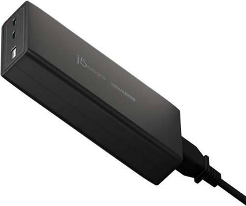 j5create 185W GaN PD3.1 USB-C 3-Port Laptop Super Charger - Black GLOBAL SHIPPING