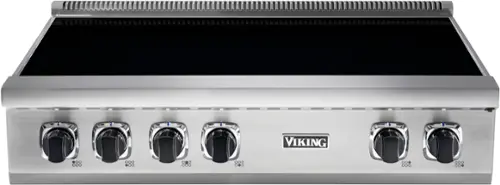 Front. Viking - 36-inch wide Induction Rangetop - Stainless/black glass.