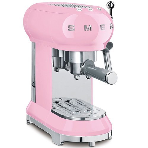 SMEG Semi-Automatic Espresso Machine with 15 bar pressure - Pink-Front_Standard 