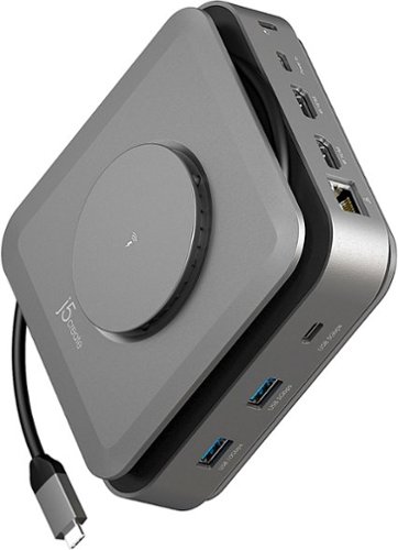 j5create USB-C Dual 4K HDMI Docking Station with 15W Wireless Charging - Space Grey WORLDWIDE DELIVERY