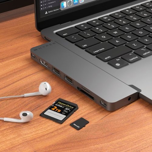 Hyper Drive Next​ 8 Port USB-C Hub, 4K HDMI, USB4/Thunderbolt 4, 1 USB-C, 2 USB-A, microSD/SD, travel dock for MacBook/PC - Space Gray GLOBAL SHIPPING