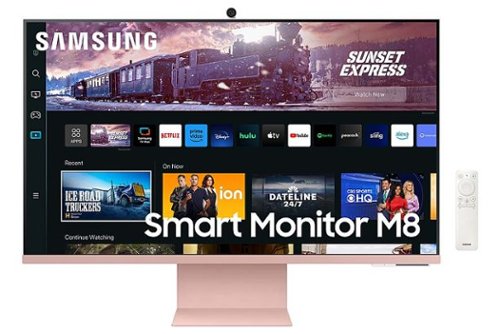 Samsung - 27" M80C 4K UHD Smart Monitor with Streaming TV and SlimFit Camera Included - Pink