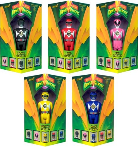 Super7 ReAction 3.75 in Plastic Mighty Morphin Power Rangers - Black Ranger - Multicolor GLOBAL SHIPPING