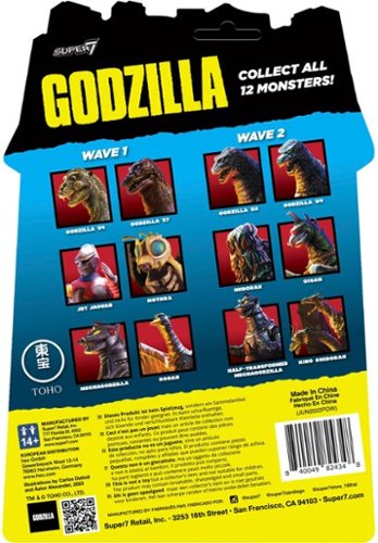 Super7 ReAction 3.75 in Plastic Toho Godzilla Action Figure - Hedorah - Multicolor WORLDWIDE DELIVERY