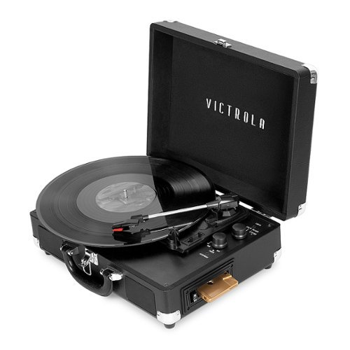 

Victrola - Journey+ Cassette Bluetooth Suitcase Record Player - Black