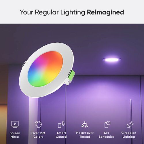 Nanoleaf Essentials 4 Smart LED Downlight Thread & Matter Compatible (4 Pack) - Multicolor WORLDWIDE DELIVERY
