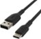Belkin - BOOST↑CHARGE USB-C to USB-A Cable 6.6ft for iPhone, Samsung, Google Pixel, iPad Pro, Nintendo Switch 2 & More - Black-Front_Standard