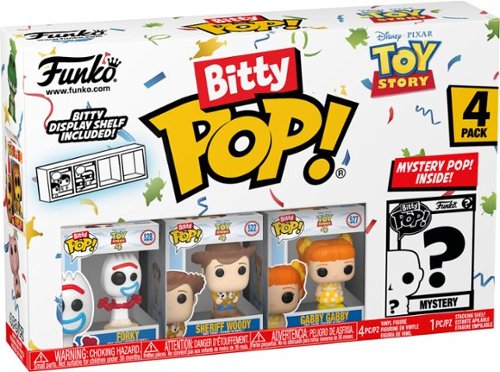 Funko - Bitty POP Disney: Pixar Toy Story 4 Pack- Forky, Woody, Gabby Gabby, and a Mystery Character
