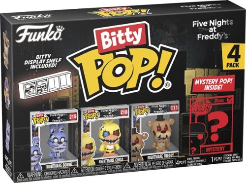 Funko - Bitty Pop! Five Nights at Freddy’s 4-pack- Nightmare Bonnie, Nightmare Chica, Nightmare Freddy, and a Mystery Character