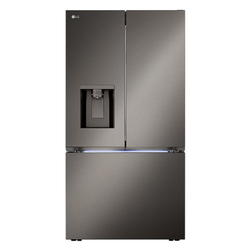 LG - 30.7 Cu. Ft. French Door Smart Refrigerator with Tall Ice and Water Dispenser - Black Stainless Steel