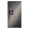 LG - Standard-Depth MAX 30.7 Cu. Ft. French Door Smart Refrigerator with Tall Ice and Water Dispenser - Black Stainless Steel-Front_Standard