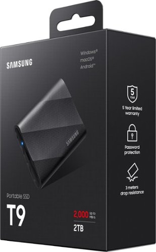 Samsung T9 Portable SSD 2TB, Up to 2,000MB/s, USB 3.2 Gen2 - Black BUY IN AUSTRALIA