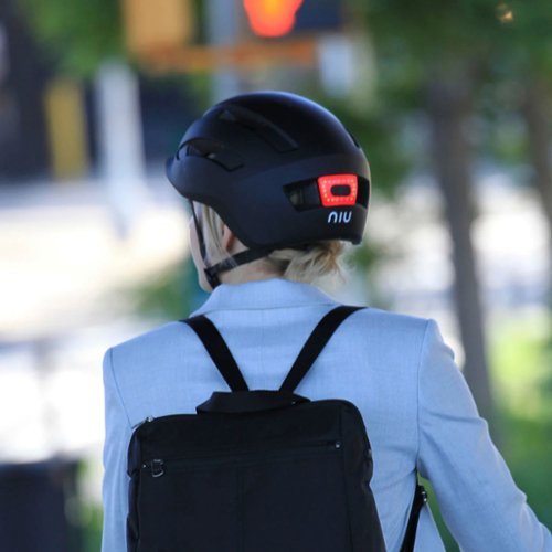 NIU Electric Scooter Helmet with LED Light - Large - Black GLOBAL SHIPPING