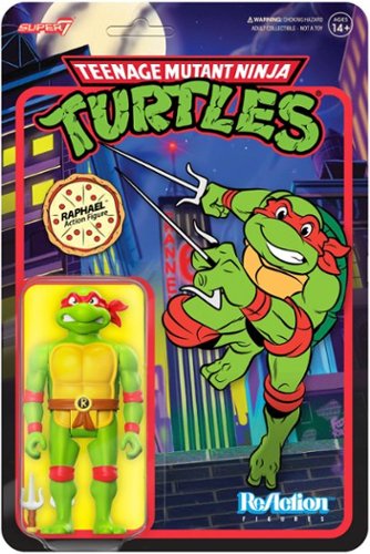 Super7 - ReAction 3.75 in Plastic Teenage Mutant Ninja Turtles Action Figure - Toon Raphael - Multicolor