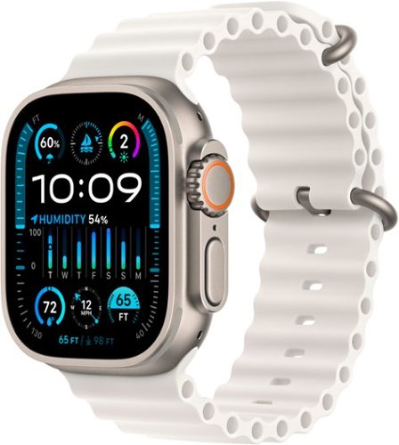 Apple Watch Ultra 2 (GPS + Cellular) 49mm Titanium Case with White Ocean Band - Titanium (Verizon)
