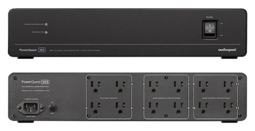 AudioQuest - PowerQuest 505 12-Outlet Unlimited Joules Non-Sacrificial Surge Protector and Linear Power Conditioner - Black