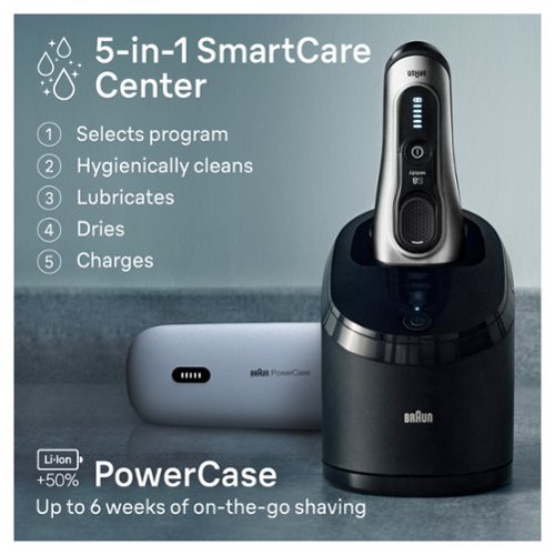 Braun Series 8 Electric Shaver with 5 in 1 SmartCare Center - Galvano Silver BUY IN EUROPE